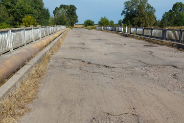 Fototapeta premium Emergency bridge across the river.