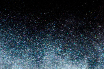 Colorful holographic silver liquid close up