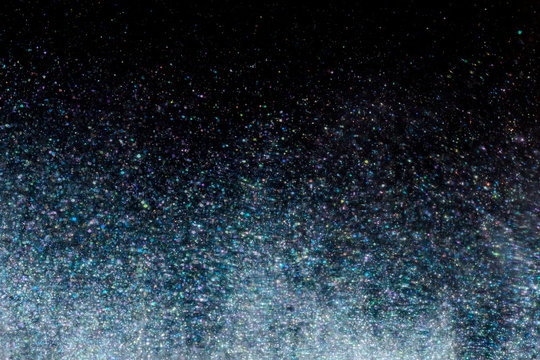 Colorful holographic silver liquid close up