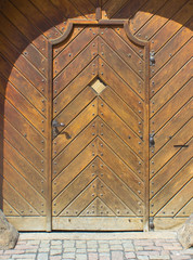 Wooden door in gate