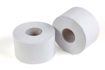 Roll of toilet paper isolated on white background . Close-up image of toilet paper.