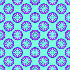 seamless floral pattern on the cyan background