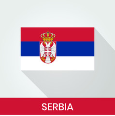 Fototapeta premium Flag of The Serbia With Shadow