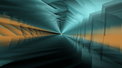 Obraz premium Tunnel science fiction abstract digital background