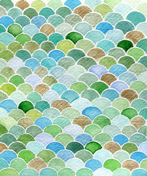 Watercolor fish scale pattern