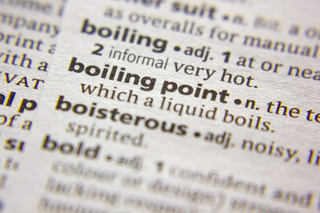 Word or phrase Boiling point in a dictionary.