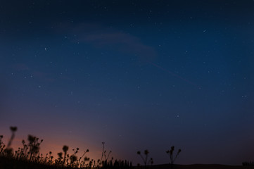 night landscape with a colorful sky