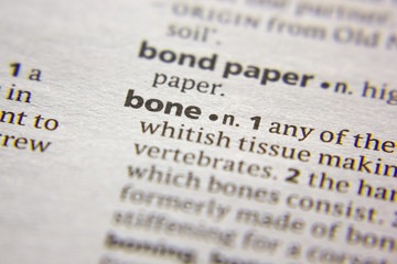 Word or phrase Bone in a dictionary.