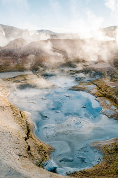 The boiling geothermal geyser