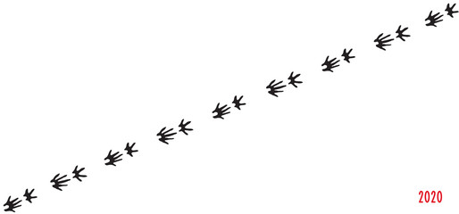 Happy New Year. Rat's paw prints.