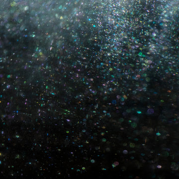 Colorful holographic silver liquid close up