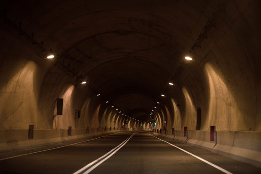 Driving through a tunnel