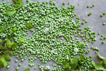 Frozen peas and mint