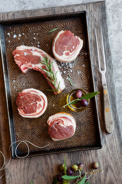 Raw lamb chops two ways