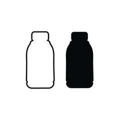 Silhouette and contour of a bottle of juice