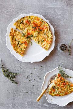 Egg frittata with zucchini and sweet potato