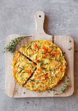 Egg frittata with zucchini and sweet potato