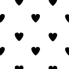 Vector drawing. Simple repeating texture with  hearts. Stylish hipster texture.