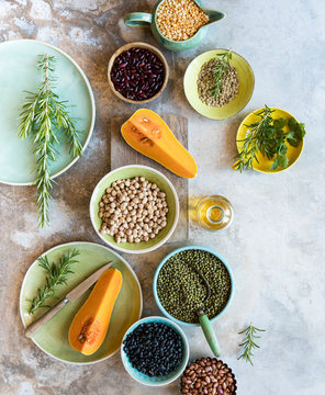 Beans, legumes and cooking ingredients