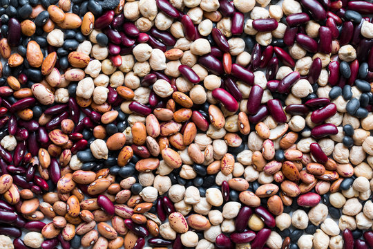 Assortment of dried beans and legumes