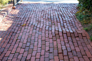 Close up detail showing the variety of hardscape construction materials used for roads, sidewalks...