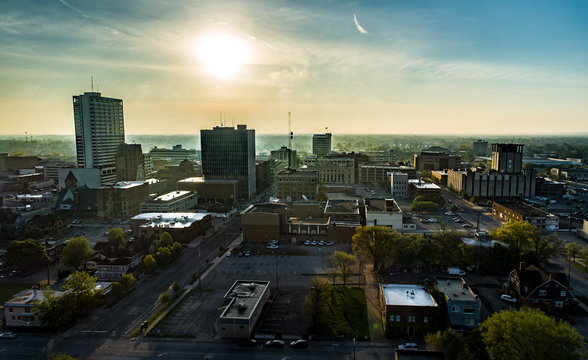 South Bend Indiana Downtown Aerial View