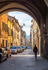 Rieti (Italy) - The historic center of the Sabina's provincial capital, under Mount Terminillo and...