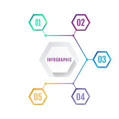 Obraz premium Modern Hexagon Business Infographic Design Template. Vector.