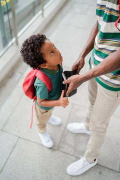 Little boy angry at his father