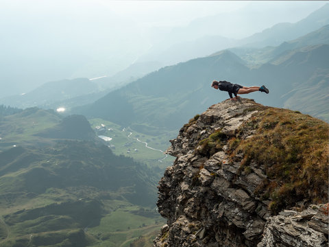 yoga pose on the edge