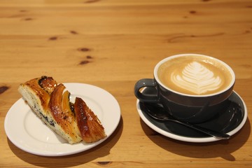 cafe latte and pastry