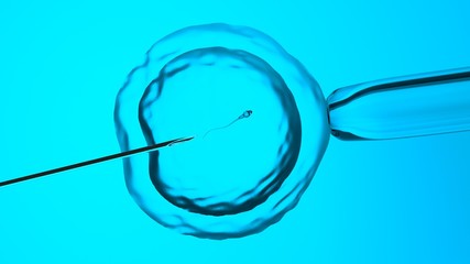 In vitro fertilization or artificial insemination, 3D-rendering