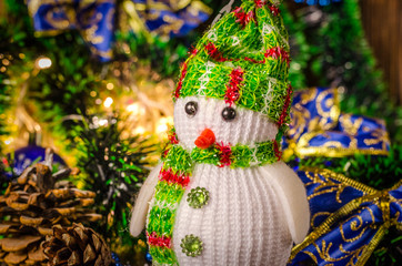 snowman on christmas background