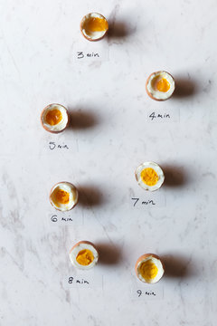 Boiled eggs by the minute, soft boiled medium boiled to hard boiled