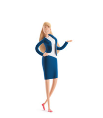 3d illustration. Young business woman Emma standing on a white background.