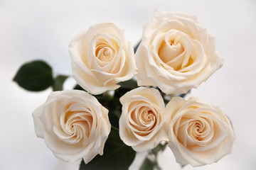 bouquet of white roses in vase