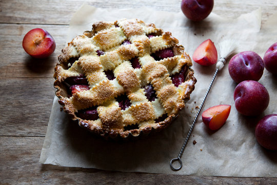 Sweet plum pie