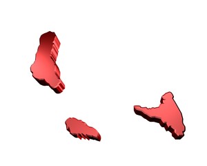 3d illustration of comoros country map