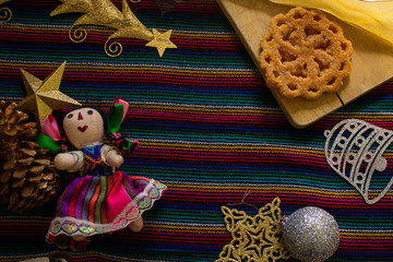 Fondo folclor mejicano navideño espacio para texto