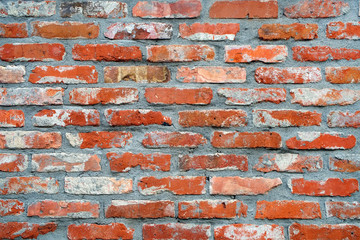 Grunge red brick wall background