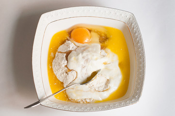 egg on a white plate