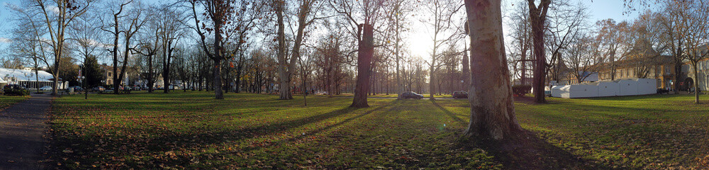 A panoramic view of public park in Bonn, Germany.