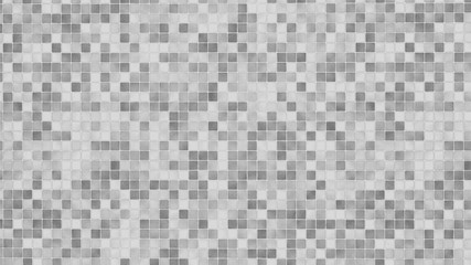 Background texture of toilet wall with square shaped gray tiles.
