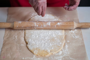 making pizza dough