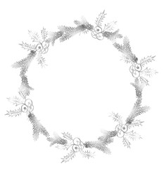Silver x mas frame holly leaves and tee