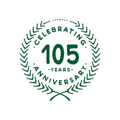 105 years design template. 105th logo. Vector and illustration.