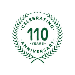 110 years design template. 110th logo. Vector and illustration.