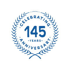 145 years design template. 145th logo. Vector and illustration.
