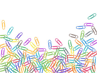 Stationary paperclips isolated on white background