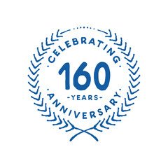 160 years design template. 160th logo. Vector and illustration.